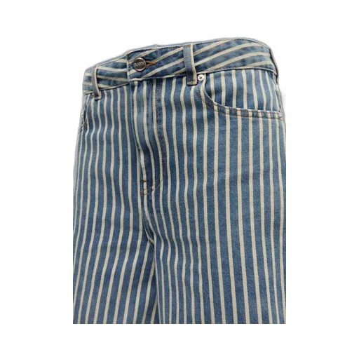 Striped Denim Shorts
