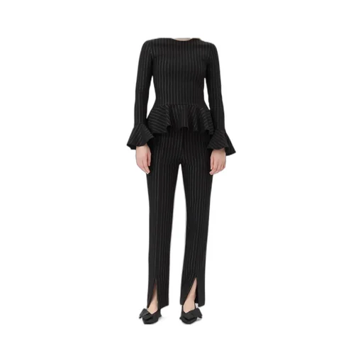 Stripe Mid Waist Trousers
