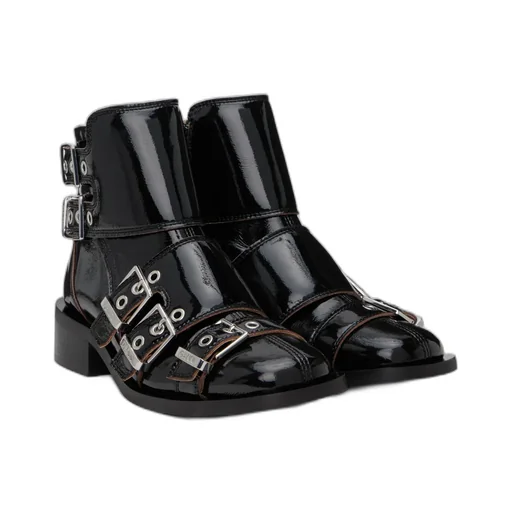 Feminine Buckle Naplack Boots