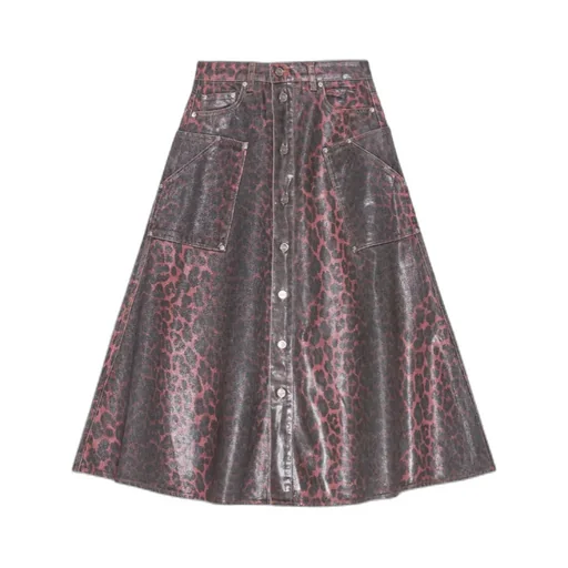 Button-Front A-Line Skirt