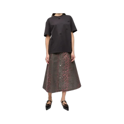Button-Front A-Line Skirt