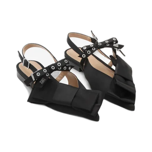 Big Bow Slingback Flat Shoes