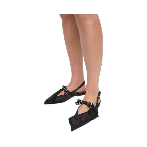 Big Bow Slingback Flat Shoes