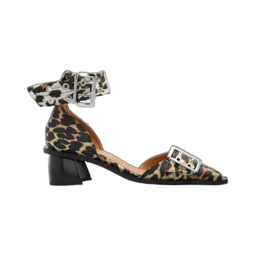 Leopard Print Ankle-Strap Pumps