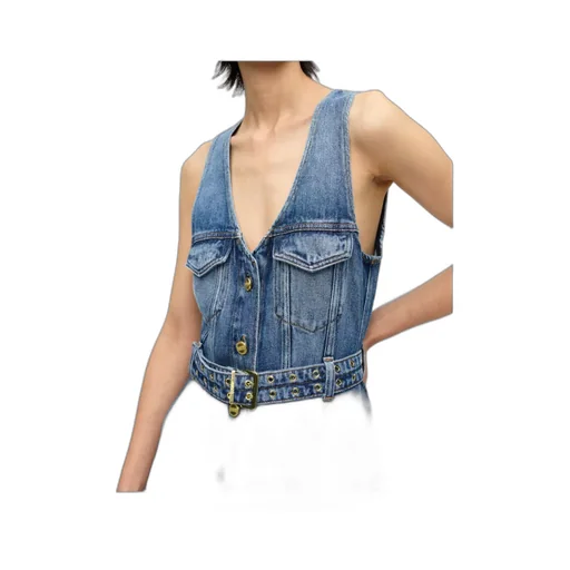 Light Denim Belt Midi Dress