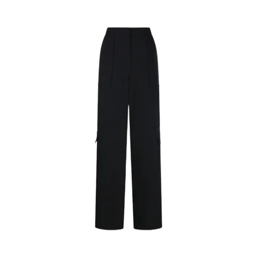 Black Twill Suiting Cargo Trousers