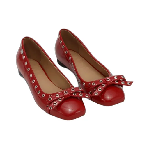 Eyelet Bow Ballerinas