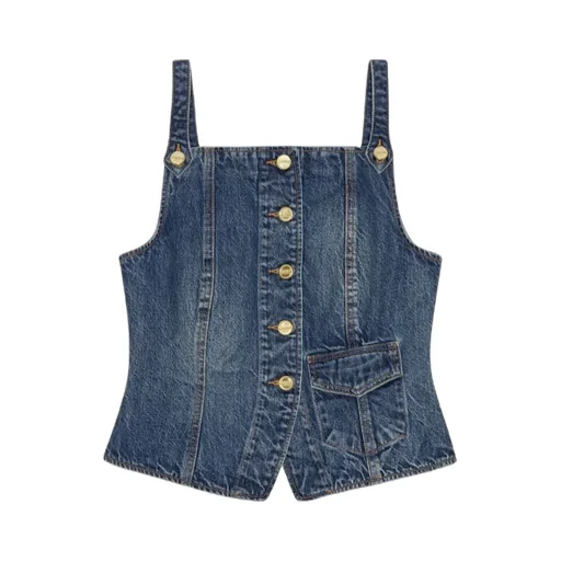 Heavy Washed Denim Top