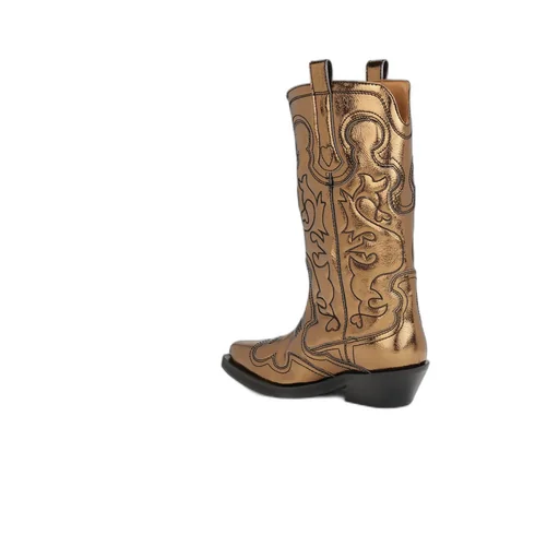 Cubsan Heel Metallic-Effect Western Boots