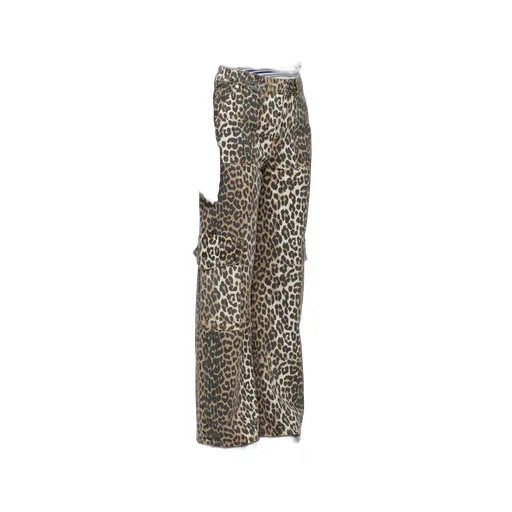 Leopard Printed Straight Leg Jeans