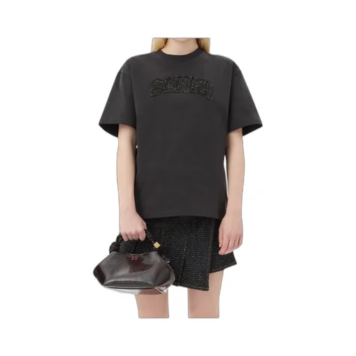 T-Shirt With Logo In Lurex Thread