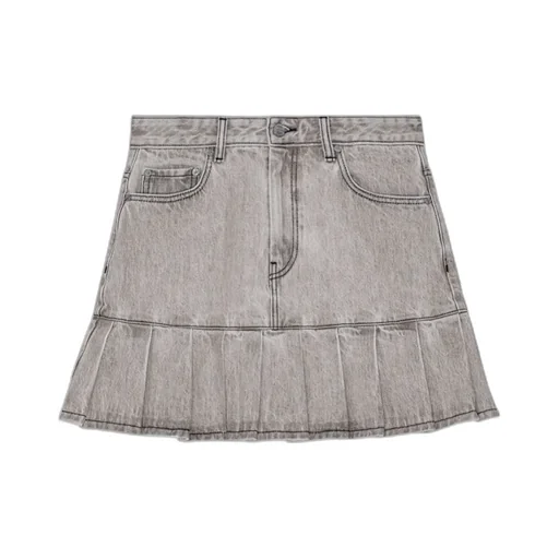 Future Denim Pleated Mini Skirt