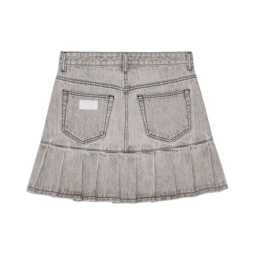 Future Denim Pleated Mini Skirt
