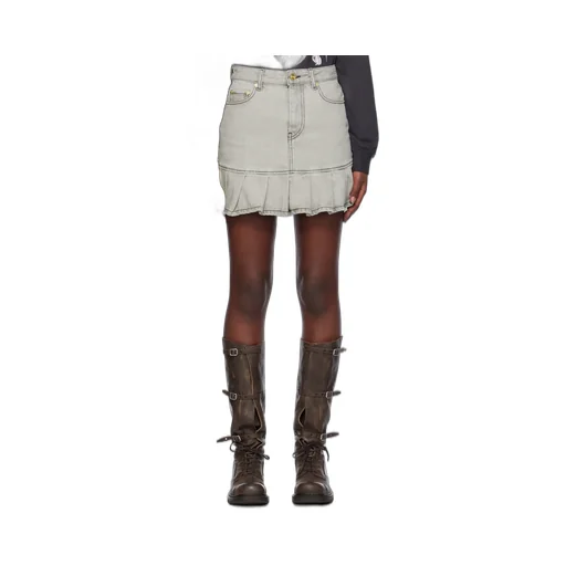 Future Denim Pleated Mini Skirt