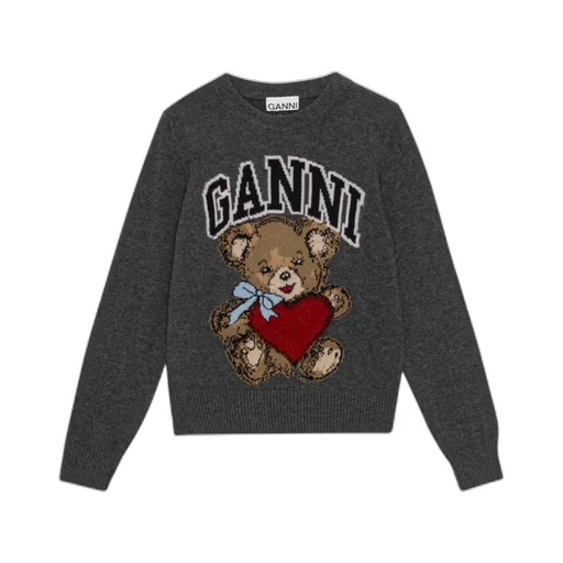 Sweater With Colorful Bear Motif