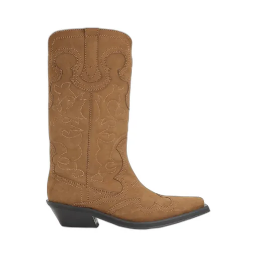 Mid Shaft Embroidered Western Boots
