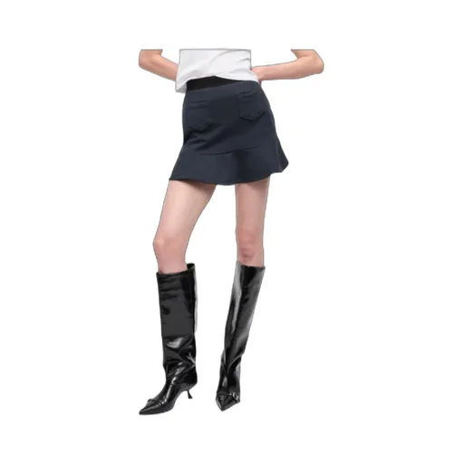 Elastic Waistband Mini Skirt