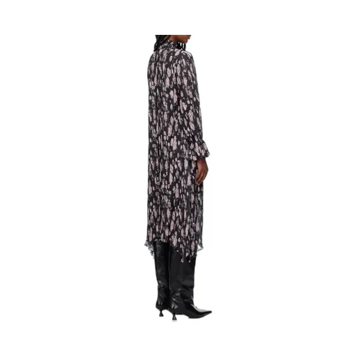 Floral Printed Pleated Georgette Midi Dress