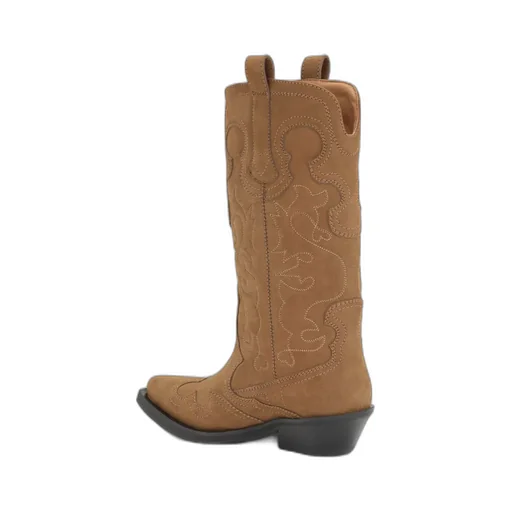 Mid Shaft Embroidered Western Boots