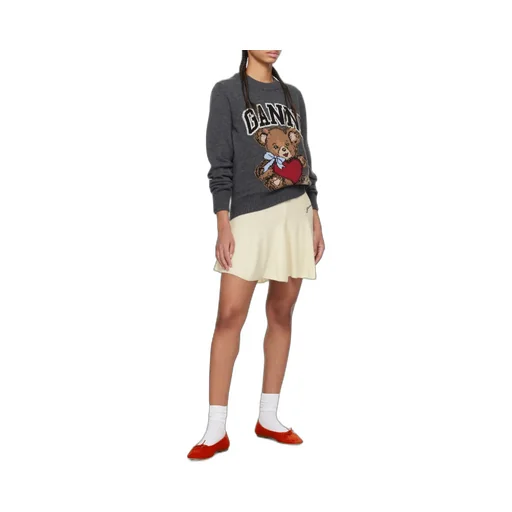 Sweater With Colorful Bear Motif
