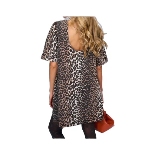 Leopard Printed Open Back Mini Dress