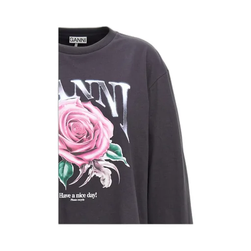 Rose Printed Long-Sleeved Sweatshirt
