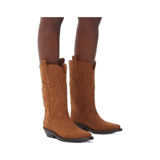 Mid Shaft Embroidered Western Boots
