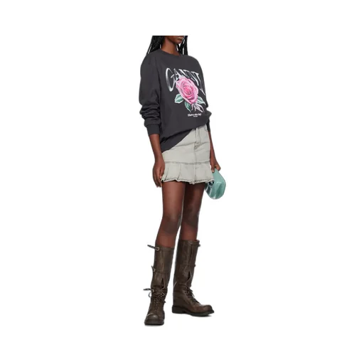 Rose Printed Long-Sleeved Sweatshirt
