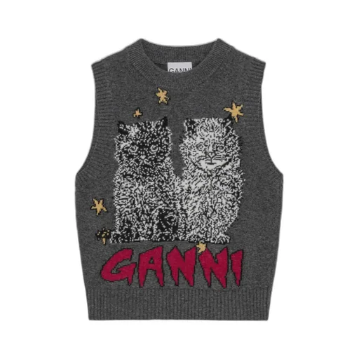 Logo Intarsia-Knit Vest