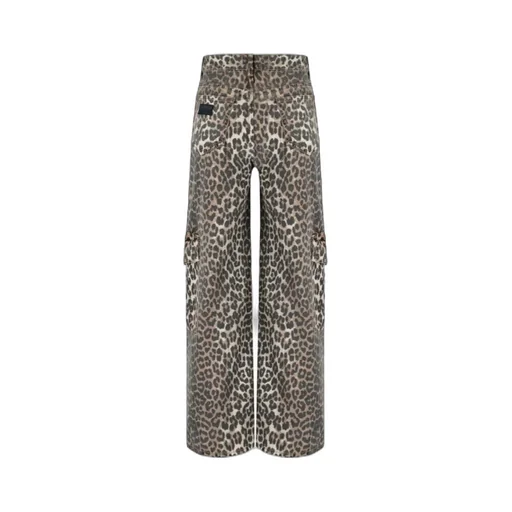 Leopard Printed Straight Leg Jeans