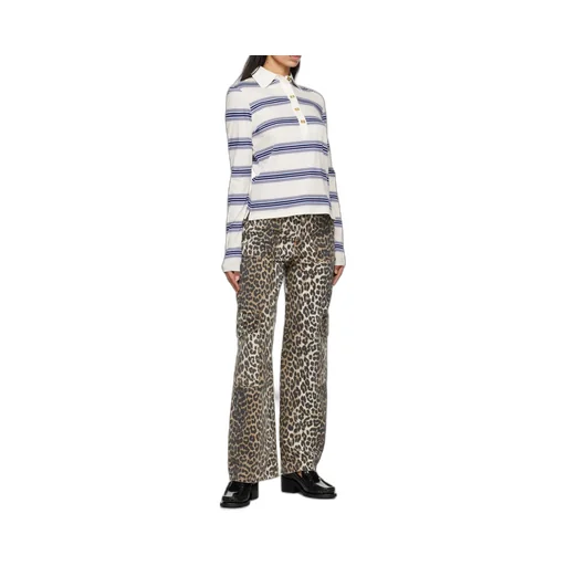 Leopard Printed Straight Leg Jeans