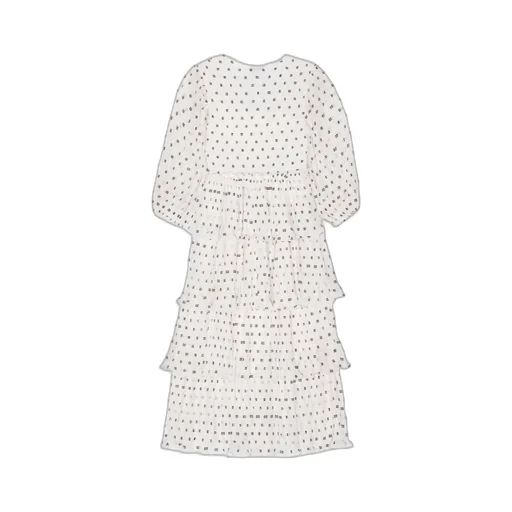 All-Over Printed Three-Quarter-Sleeved Midi Dress