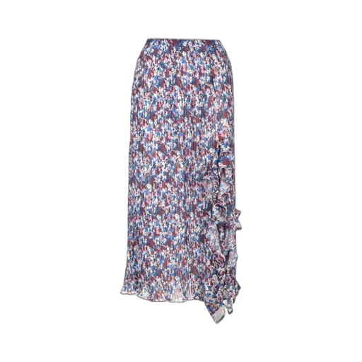 Floral-Printed Ruffled Midi Skirt