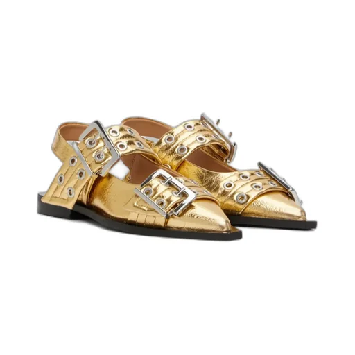 Feminine Buckle Ballet Shoes