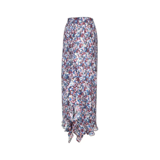 Floral-Printed Ruffled Midi Skirt