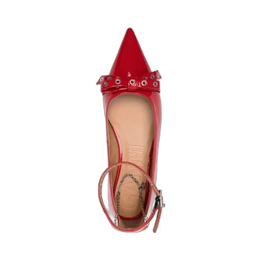 Bow-Detail Ankle Strapped Ballet Flats