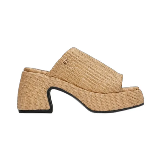 Butterfly Platform Raffia Sandals