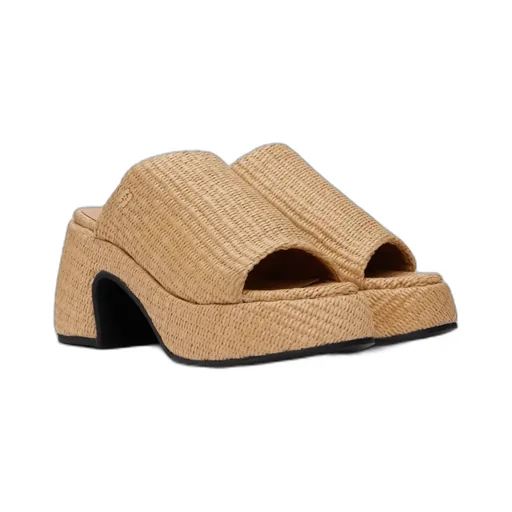 Butterfly Platform Raffia Sandals