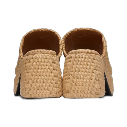 Butterfly Platform Raffia Sandals