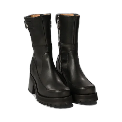 Eco Leather Ankle Boots With Heels