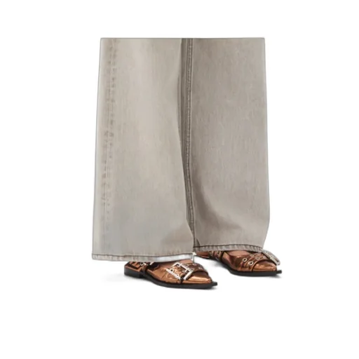 Metallic Effect Buckle Ballerinas