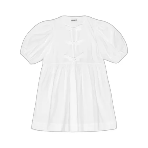 Poplin Tie String Mini Dress