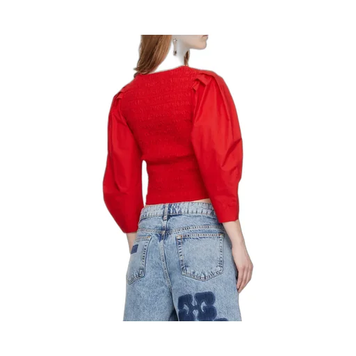 Cotton Poplin Smock Blouse