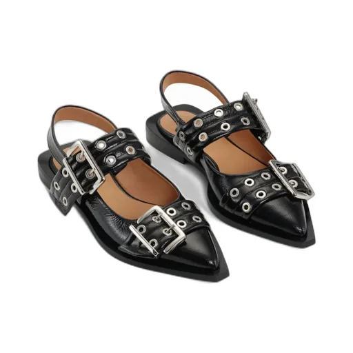 Feminine Buckle Slingback Ballerinas