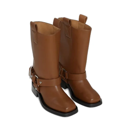 Square Toe Biker Boots