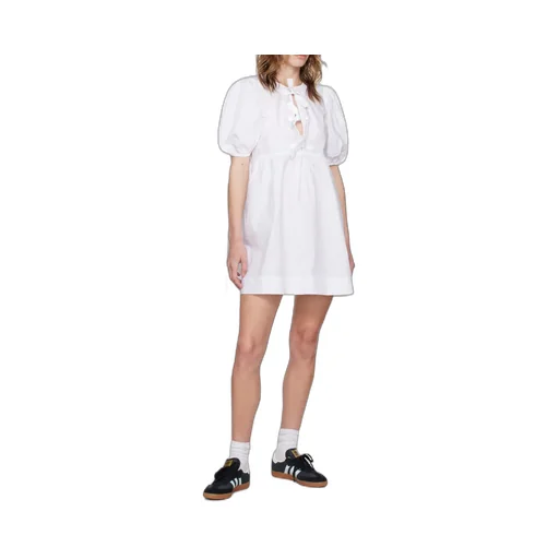 Poplin Tie String Mini Dress