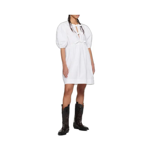 Poplin Tie String Mini Dress