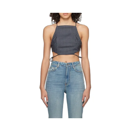Pinstriped Crop Top
