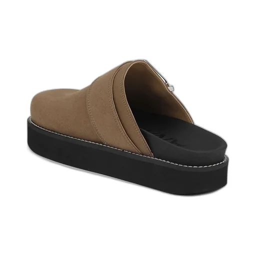 Buckle-Strap Round Toe Mules