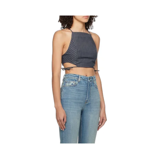 Pinstriped Crop Top